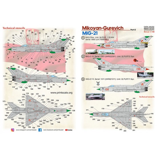 Decals for 1/48 Polish Air Force Mikoyan-Gurevich MiG-21 Part 2