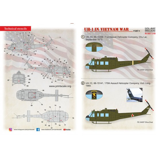 Decals for 1/48 Bell UH-1 in Viet Nam War Part 3