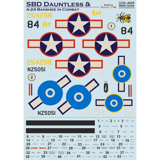 Decals for 1/48 Douglas SBD Dauntless & Banshee in Combat. Part 4