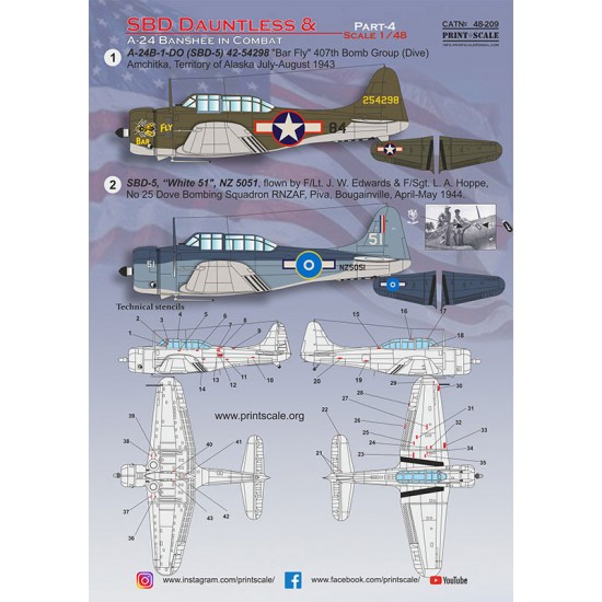 Decals for 1/48 Douglas SBD Dauntless & Banshee in Combat. Part 4 Decals for 1/48 Douglas SBD Dauntless & Banshee in Combat. Part 4