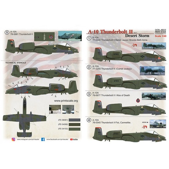 Decals for 1/48 Fairchild Republic A-10 Thunderbolt II Desert Storm. Part 2 Decals for 1/48 Fairchild Republic A-10 Thunderbolt II Desert Storm. Part 2