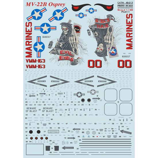 Decals for 1/48 Bell Boeing MV-22B Osprey Part 1 Decals for 1/48 Bell Boeing MV-22B Osprey Part 1