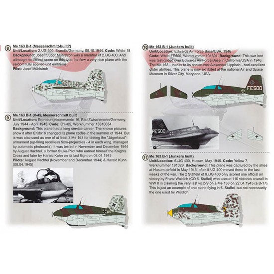 Decals for 1/48 Messerschmitt Me-163B Komet Decals for 1/48 Messerschmitt Me-163B Komet