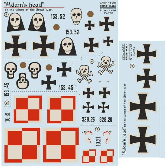 Decal for 1/48 Adams Head on the Wings of the Great War Part. 2 Decal for 1/48 Adams Head on the Wings of the Great War Part. 2