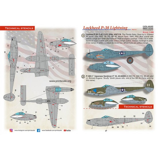 Decal for 1/48 P-38 Lightning Part 4 Decal for 1/48 P-38 Lightning Part 4