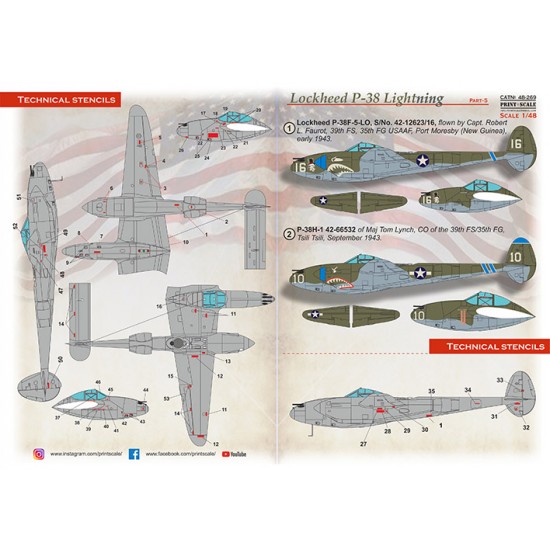 Decal for 1/48 P-38 Lightning Part 5