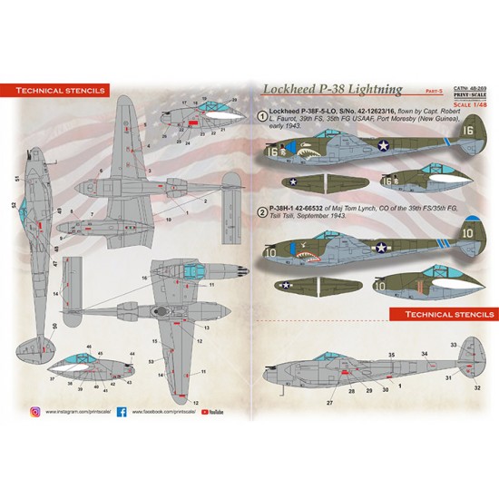 Decal for 1/48 P-38 Lightning Part 5 Decal for 1/48 P-38 Lightning Part 5