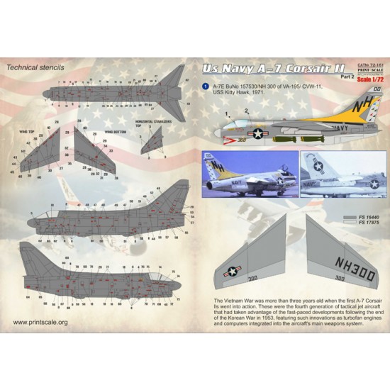 1/72 Wet Decals - US Navy Vought A-7 Corsair II Part 2 1/72 Wet Decals - US Navy Vought A-7 Corsair II Part 2