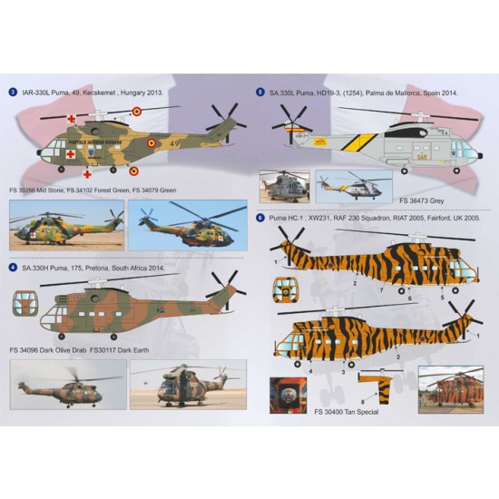 1/72 Wet Decals - Aerospatiale SA.330 Puma 1/72 Wet Decals - Aerospatiale SA.330 Puma