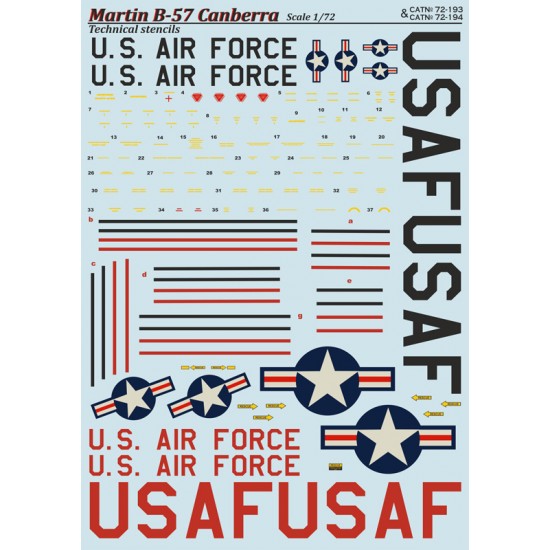 1/72 Wet Decals - Martin B-57 Canberra Part 1 1/72 Wet Decals - Martin B-57 Canberra Part 1