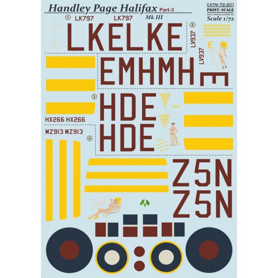 1/72 Wet Decals - Handley-Page Halifax Part 3 1/72 Wet Decals - Handley-Page Halifax Part 3