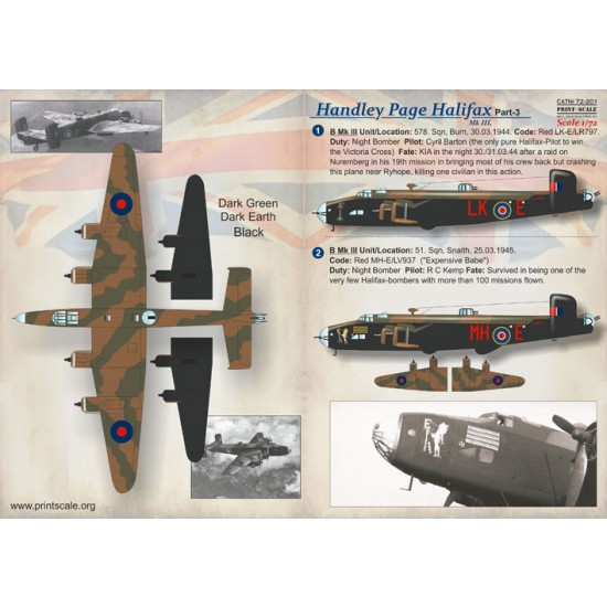 1/72 Wet Decals - Handley-Page Halifax Part 3 1/72 Wet Decals - Handley-Page Halifax Part 3