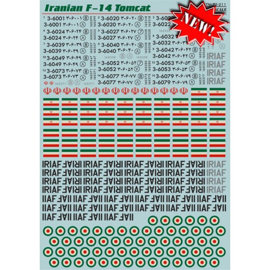 1/72 Wet Decals - Iranian Grumman F-14 Tomcat 1/72 Wet Decals - Iranian Grumman F-14 Tomcat