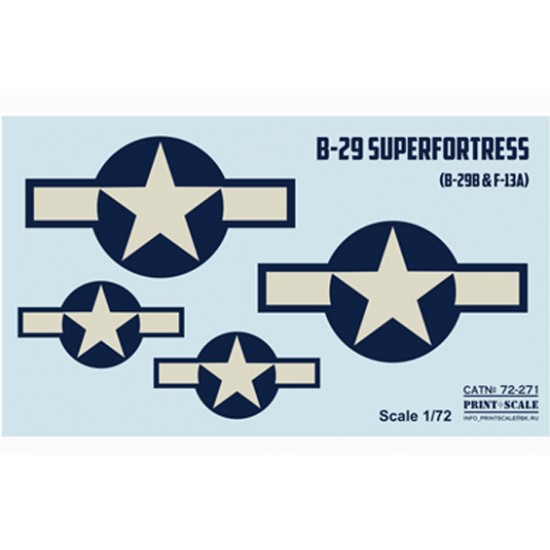 1/72 B-29 Superfortress (B-29B & F-13A) Decals 1/72 B-29 Superfortress (B-29B & F-13A) Decals