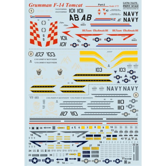 1/72 Grumman F-14 Tomcat Decals (Part 2) 1/72 Grumman F-14 Tomcat Decals (Part 2)