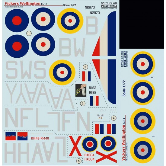 Decals for 1/72 Vickers Wellington Part.1 Decals for 1/72 Vickers Wellington Part.1