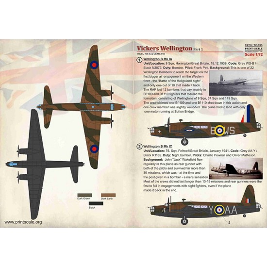 Decals for 1/72 Vickers Wellington Part.1 Decals for 1/72 Vickers Wellington Part.1