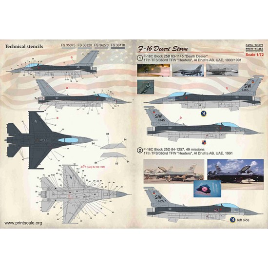 Decals for 1/72 F-16 Desert Storm Decals for 1/72 F-16 Desert Storm