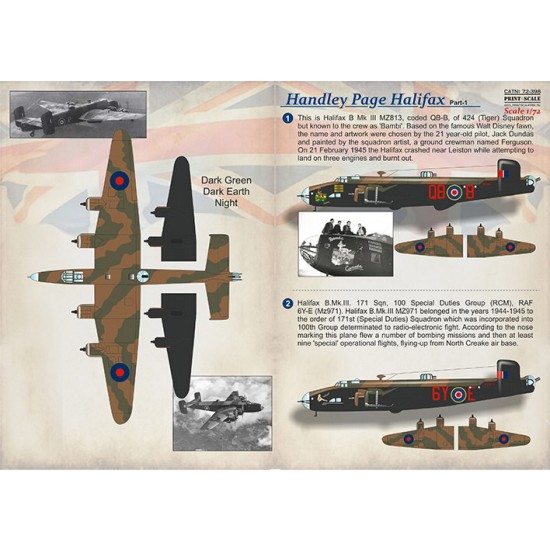 Decals for 1/72 Handley Page Halifax Part 1