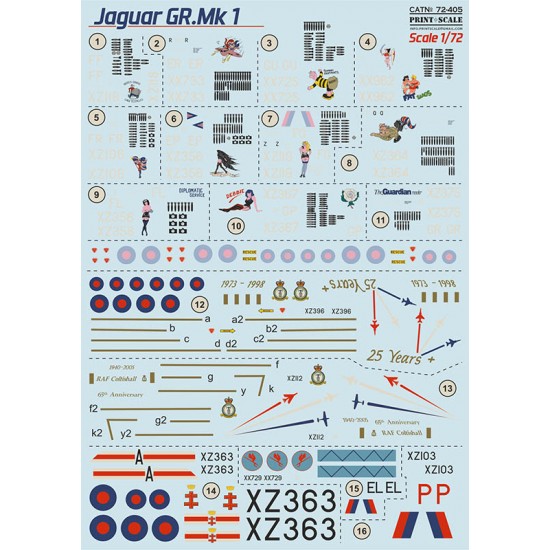 Decals for 1/72 Jaguar GR.Mk1