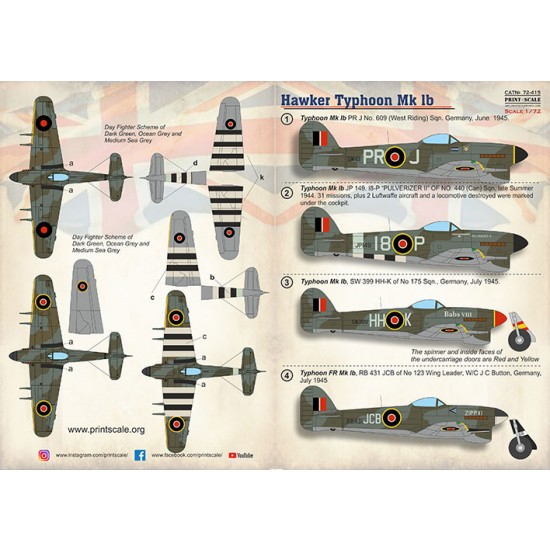 Decals for 1/72 Hawker Typhoon Mk.Ib Decals for 1/72 Hawker Typhoon Mk.Ib