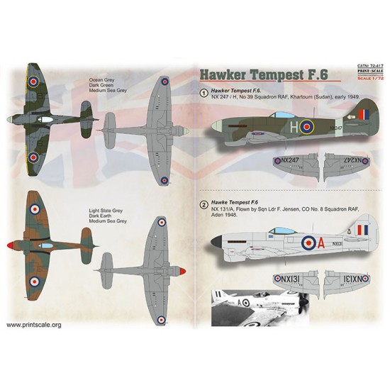 Decals for 1/72 Hawker Tempest F.6 Decals for 1/72 Hawker Tempest F.6