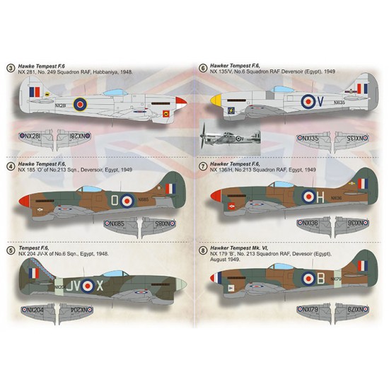 Decals for 1/72 Hawker Tempest F.6 Decals for 1/72 Hawker Tempest F.6