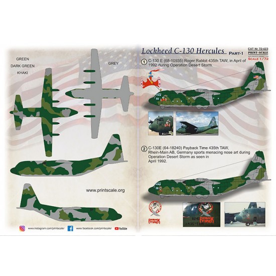 Decals for 1/72 Lockheed C-130 Hercules. Part 1