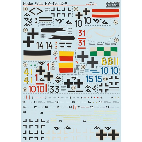 Decals for 1/72 Focke-Wulf FW-190 D-9 Part 2