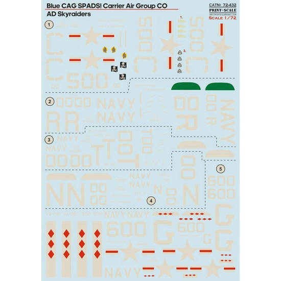 Decals for 1/72 Blue CAG SPADS. Carrier Air Group CO AD Skyraiders Decals for 1/72 Blue CAG SPADS. Carrier Air Group CO AD Skyraiders