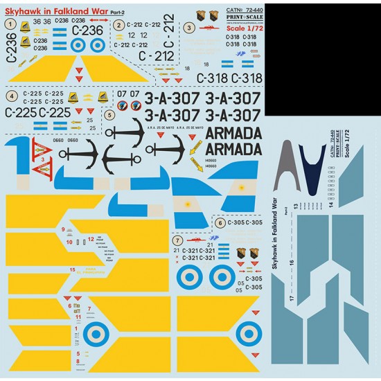 Decals for 1/72 Skyhawk in Falkland War Part 2 The Complete Set Decals for 1/72 Skyhawk in Falkland War Part 2 The Complete Set