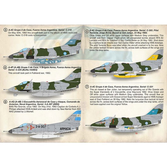 Decals for 1/72 Skyhawk in Falkland War Part 2 The Complete Set