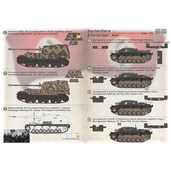 Decals for 1/72 Sturmartillerie and Panzerjager Aces Decals for 1/72 Sturmartillerie and Panzerjager Aces