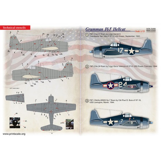 Decals for 1/72 Grumman F6F Hellcat Decals for 1/72 Grumman F6F Hellcat
