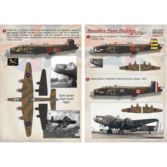 Decals for 1/72 Handley Page Halifax Part 4 Decals for 1/72 Handley Page Halifax Part 4