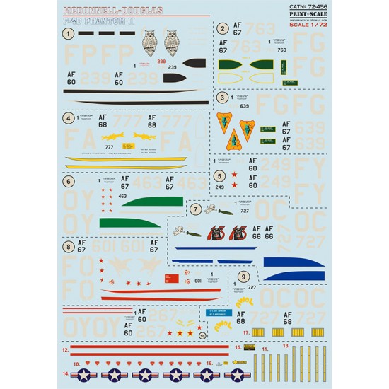 Decals for 1/72 McDonnel Douglas F-4D Phantom II Decals for 1/72 McDonnel Douglas F-4D Phantom II