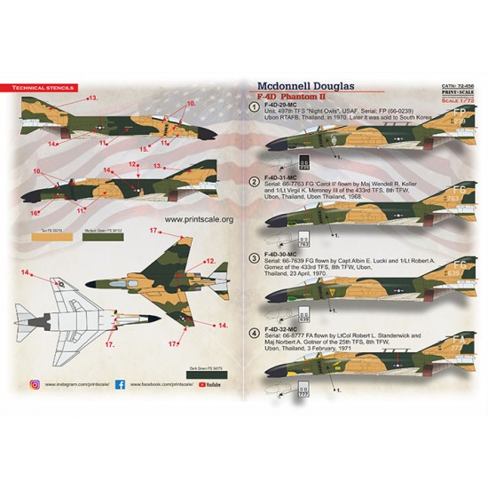 Decals for 1/72 McDonnel Douglas F-4D Phantom II Decals for 1/72 McDonnel Douglas F-4D Phantom II