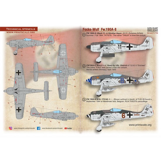 1/72 Focke-Wulf 190A-8 Decal 1/72 Focke-Wulf 190A-8 Decal