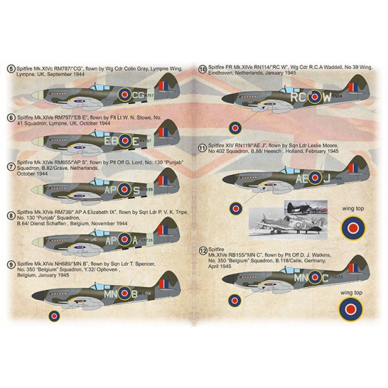1/72 Supermarine Spitfire XIV Decal - High Backs Over Europe 1/72 Supermarine Spitfire XIV Decal - High Backs Over Europe