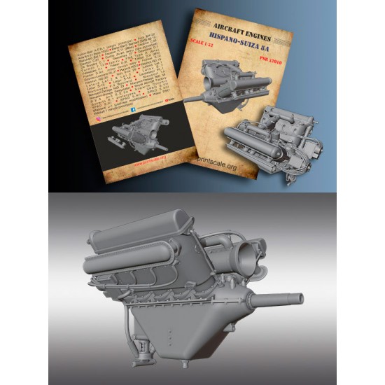 1/32 Hispano-Suiza 8 Water-cooled V8 SOHC Aero Engine 1/32 Hispano-Suiza 8 Water-cooled V8 SOHC Aero Engine
