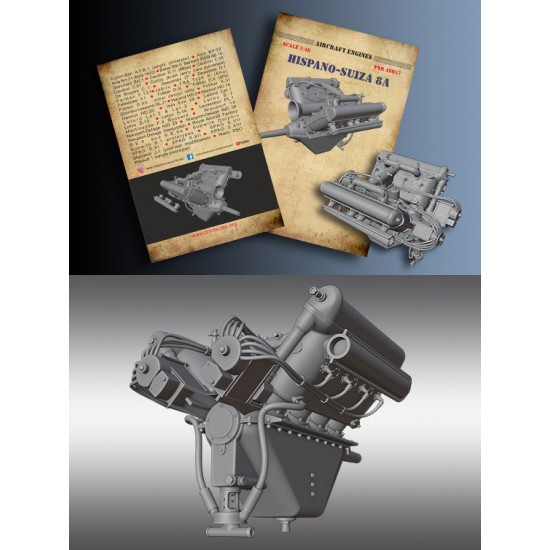 1/48 Hispano-Suiza 8 Water-cooled V8 SOHC Aero Engine 1/48 Hispano-Suiza 8 Water-cooled V8 SOHC Aero Engine