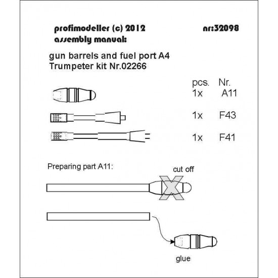 1/32 Douglas A-4 Skyhawk Gun Barrels w/Fuel Port for Trumpeter kits 1/32 Douglas A-4 Skyhawk Gun Barrels w/Fuel Port for Trumpeter kits