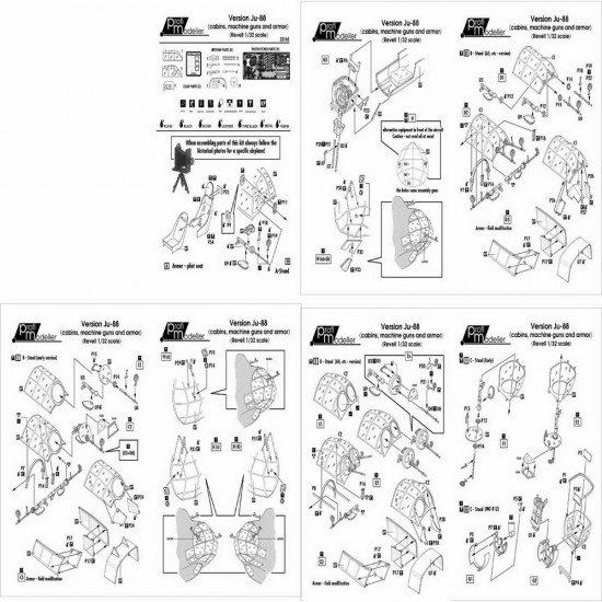 1/32 Junkers Ju 88 Cabins, Machine Guns & Armour for Revell kits