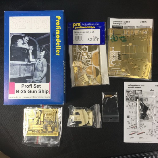 1/32 North American B-25 Mitchell Gun Ship Profi Detail Set for HK Models 1/32 North American B-25 Mitchell Gun Ship Profi Detail Set for HK Models