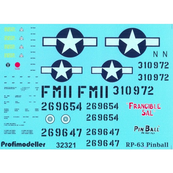 1/32 Bell RP-63 Pinball Decals 1/32 Bell RP-63 Pinball Decals