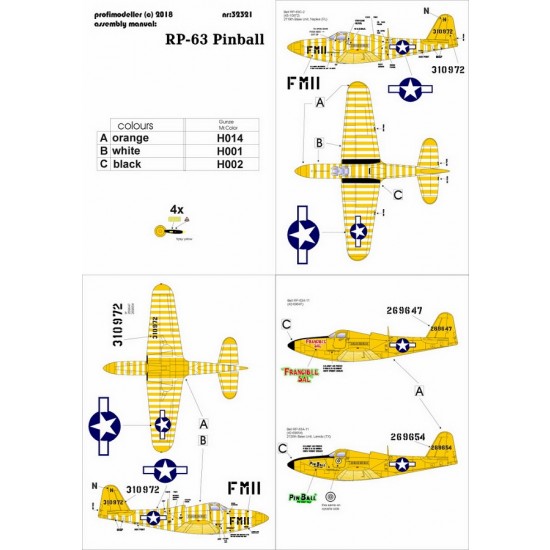1/32 Bell RP-63 Pinball Decals 1/32 Bell RP-63 Pinball Decals