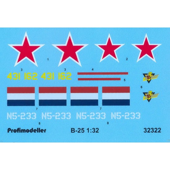 1/32 North American B-25 Mitchell CCCP & Holland Decals for HK Model kits 1/32 North American B-25 Mitchell CCCP & Holland Decals for HK Model kits