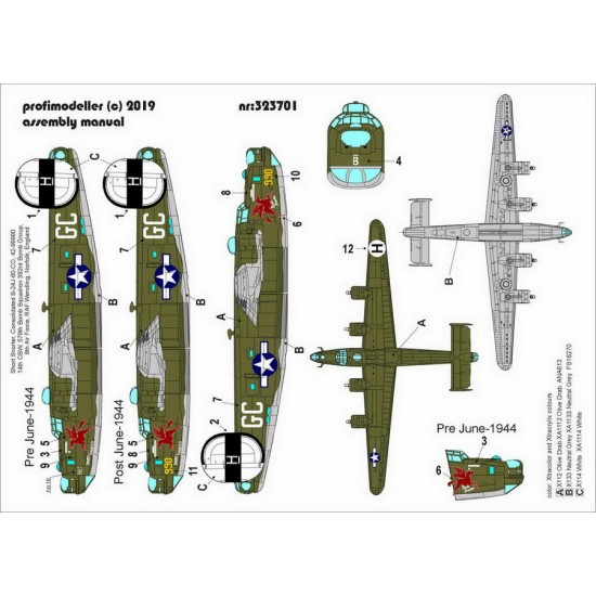 Decals for 1/32 Consolidated B-24J Short Snorter Decals for 1/32 Consolidated B-24J Short Snorter