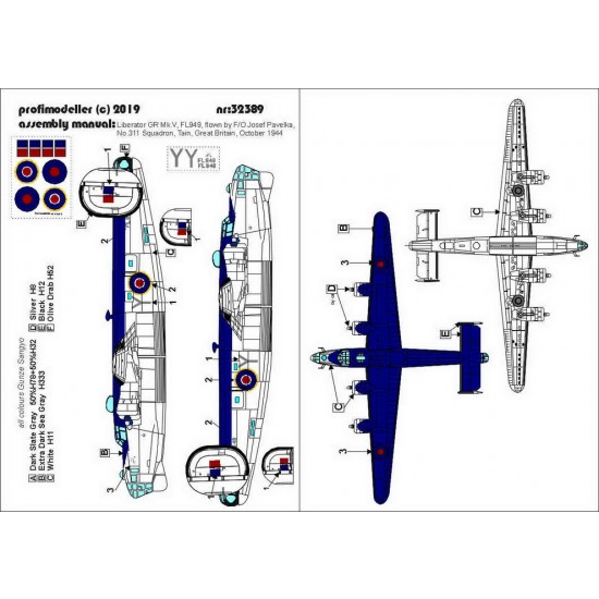 Decals for 1/32 Consolidated B-24 Liberator GR Mk.V FL949 Josef Pavelka Decals for 1/32 Consolidated B-24 Liberator GR Mk.V FL949 Josef Pavelka
