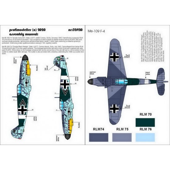 Decals for 1/32 Heinz Bar Messerschmitt Bf 109 F-4 Decals for 1/32 Heinz Bar Messerschmitt Bf 109 F-4